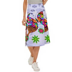 Butterfly-b 001 Midi Panel Skirt