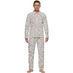 Cherry-blossoms Men s Long Sleeve Velvet Pocket Pajamas Set