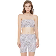 Cherry-blossoms Stretch Shorts And Tube Top Set