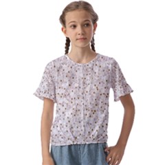 Cherry-blossoms Kids  Cuff Sleeve Scrunch Bottom Tee