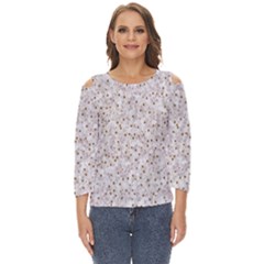 Cherry-blossoms Cut Out Wide Sleeve Top