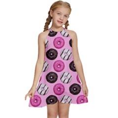 Dessert Kids  Halter Collar Waist Tie Chiffon Dress