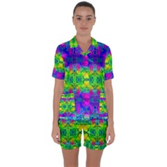 Happy Colors Satin Short Sleeve Pajamas Set by Thespacecampers