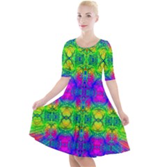 Happy Colors Quarter Sleeve A-line Dress