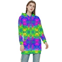 Happy Colors Women s Long Oversized Pullover Hoodie by Thespacecampers