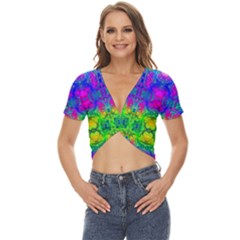 Happy Colors Twist Front Crop Top by Thespacecampers