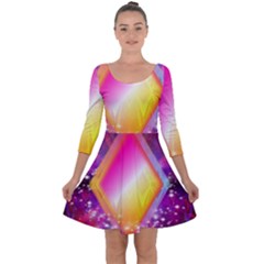 My Diamonds Quarter Sleeve Skater Dress by Thespacecampers