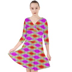 Twisttri Quarter Sleeve Front Wrap Dress by Thespacecampers