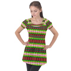 Extra Terrestrial Puff Sleeve Tunic Top by Thespacecampers