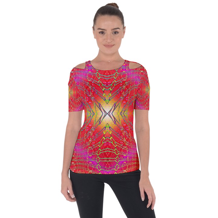 Lava Liquid Shoulder Cut Out Short Sleeve Top