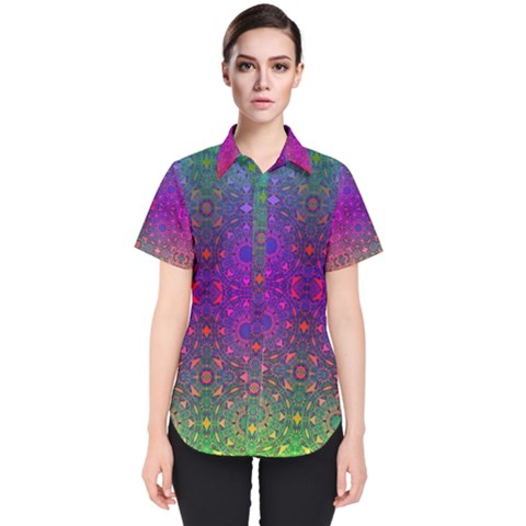 Stained Glass Women s Short Sleeve Shirt by Thespacecampers