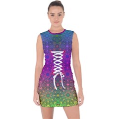 Stained Glass Lace Up Front Bodycon Dress by Thespacecampers