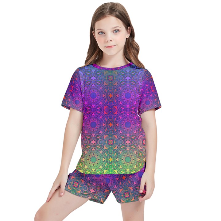 Stained Glass Kids  Tee and Sports Shorts Set