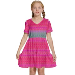 Pink Dreams Kids  Short Sleeve Tiered Mini Dress