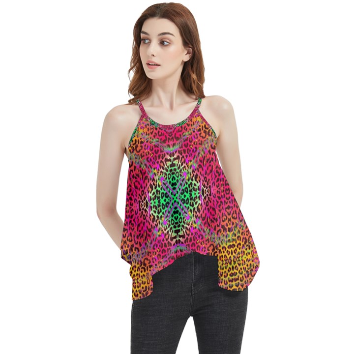 Dreamy Cheetah Flowy Camisole Tank Top