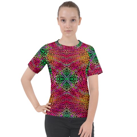 Dreamy Cheetah Women s Sport Raglan Tee by Thespacecampers