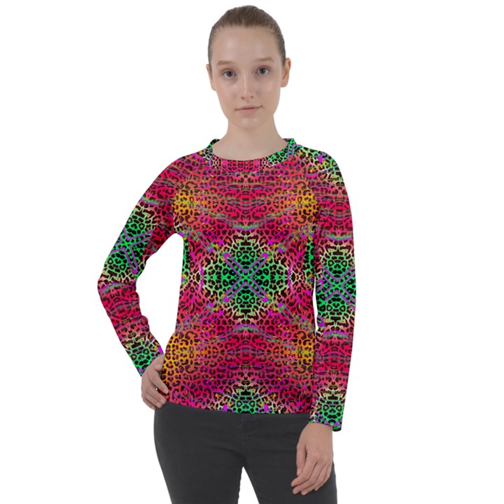 Dreamy Cheetah Women s Long Sleeve Raglan Tee