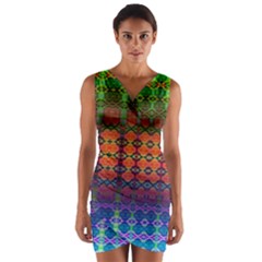 Pixels Wrap Front Bodycon Dress by Thespacecampers