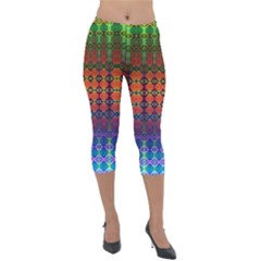 Pixels Lightweight Velour Capri Leggings 