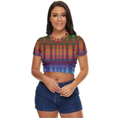 Pixels Side Button Cropped Tee