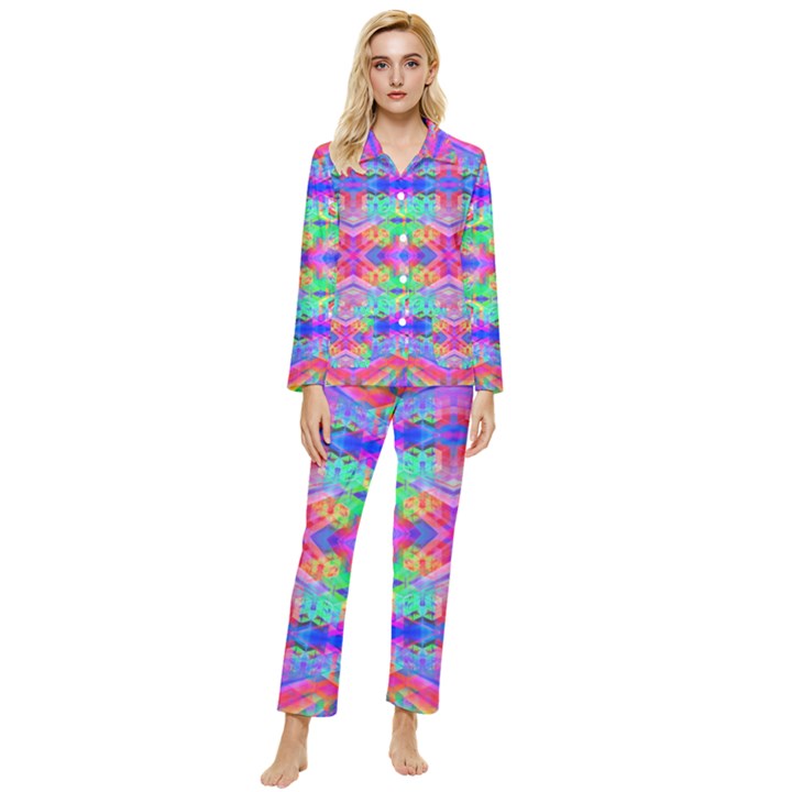 Deep Space 444 Womens  Long Sleeve Velvet Pocket Pajamas Set