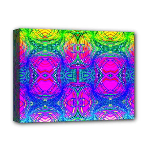 Liquidy Rainbow Deluxe Canvas 16  X 12  (stretched)  by Thespacecampers