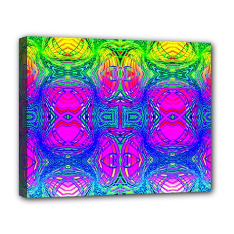 Liquidy Rainbow Deluxe Canvas 20  X 16  (stretched) by Thespacecampers