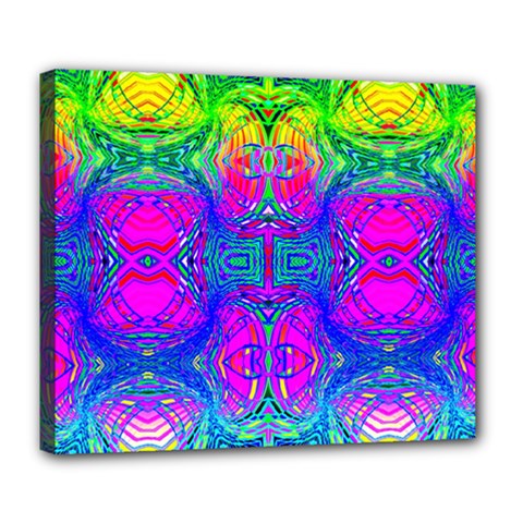 Liquidy Rainbow Deluxe Canvas 24  X 20  (stretched) by Thespacecampers