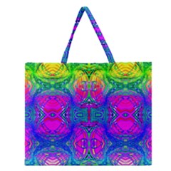 Liquidy Rainbow Zipper Large Tote Bag by Thespacecampers