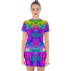 Liquidy Rainbow Drop Hem Mini Chiffon Dress by Thespacecampers