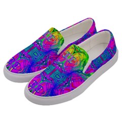 Liquidy Rainbow Men s Canvas Slip Ons by Thespacecampers