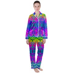 Liquidy Rainbow Satin Long Sleeve Pajamas Set by Thespacecampers