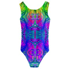 Liquidy Rainbow Kids  Cut-out Back One Piece Swimsuit by Thespacecampers