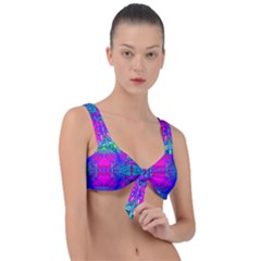 Liquidy Rainbow Front Tie Bikini Top by Thespacecampers