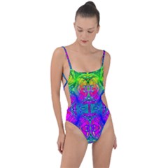 Liquidy Rainbow Tie Strap One Piece Swimsuit by Thespacecampers