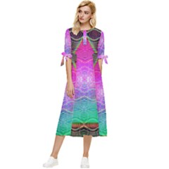 Trinfinity Bow Sleeve Chiffon Midi Dress by Thespacecampers