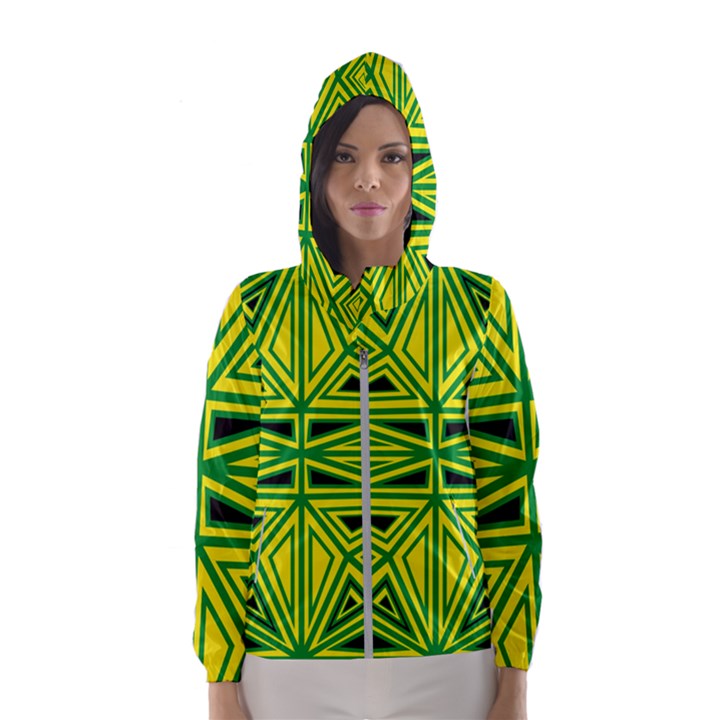 Abstract pattern geometric backgrounds Women s Hooded Windbreaker