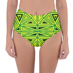 Abstract Pattern Geometric Backgrounds Reversible High-waist Bikini Bottoms by Eskimos