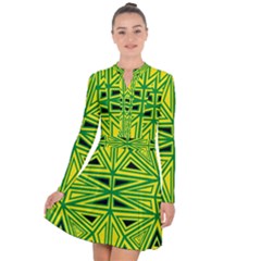 Abstract Pattern Geometric Backgrounds Long Sleeve Panel Dress