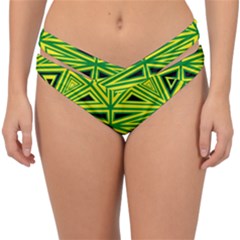 Abstract Pattern Geometric Backgrounds Double Strap Halter Bikini Bottom