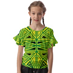 Abstract Pattern Geometric Backgrounds Kids  Cut Out Flutter Sleeves