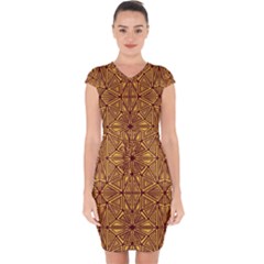 Abstract Pattern Geometric Backgrounds Capsleeve Drawstring Dress  by Eskimos