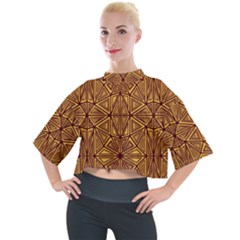 Abstract Pattern Geometric Backgrounds Mock Neck Tee by Eskimos