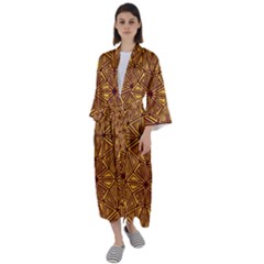 Abstract Pattern Geometric Backgrounds Maxi Satin Kimono by Eskimos