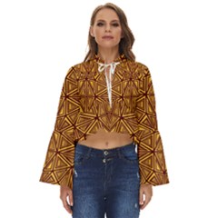 Abstract Pattern Geometric Backgrounds Boho Long Bell Sleeve Top by Eskimos