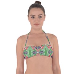 Abstract Pattern Geometric Backgrounds  Halter Bandeau Bikini Top by Eskimos