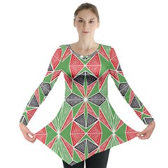 Abstract Pattern Geometric Backgrounds  Long Sleeve Tunic  by Eskimos