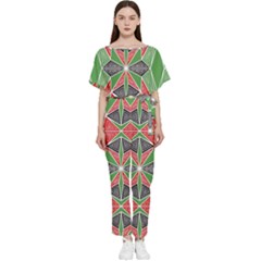 Abstract Pattern Geometric Backgrounds  Batwing Lightweight Chiffon Jumpsuit by Eskimos