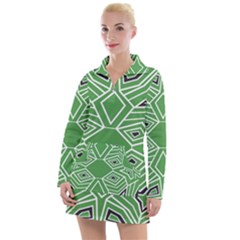 Abstract Pattern Geometric Backgrounds  Women s Long Sleeve Casual Dress by Eskimos