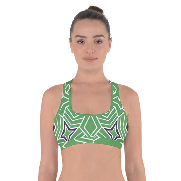 Abstract pattern geometric backgrounds  Cross Back Sports Bra